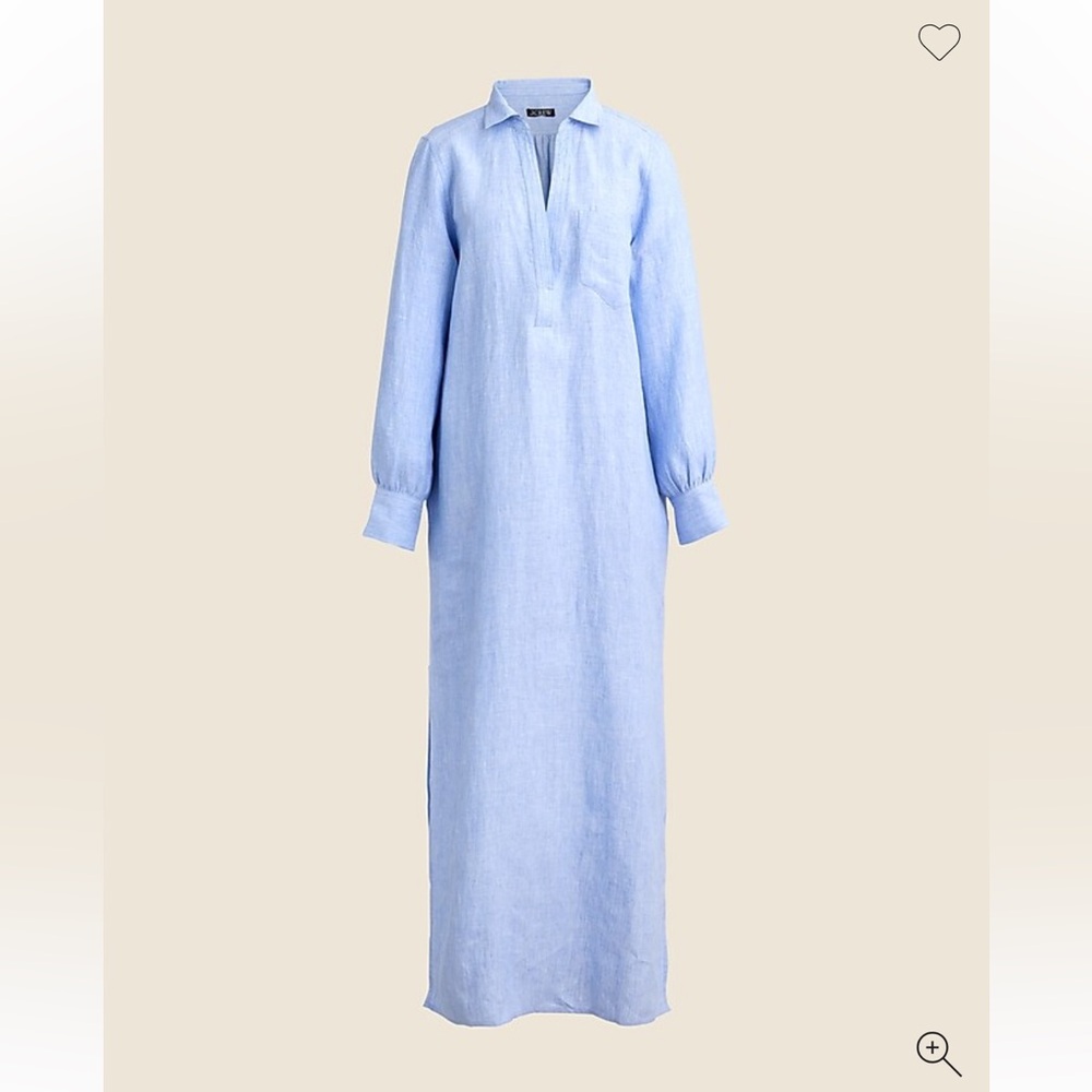 NWT J. Crew Bungalow Popover Linen Maxi Dress